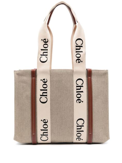 chloe logo tote bag